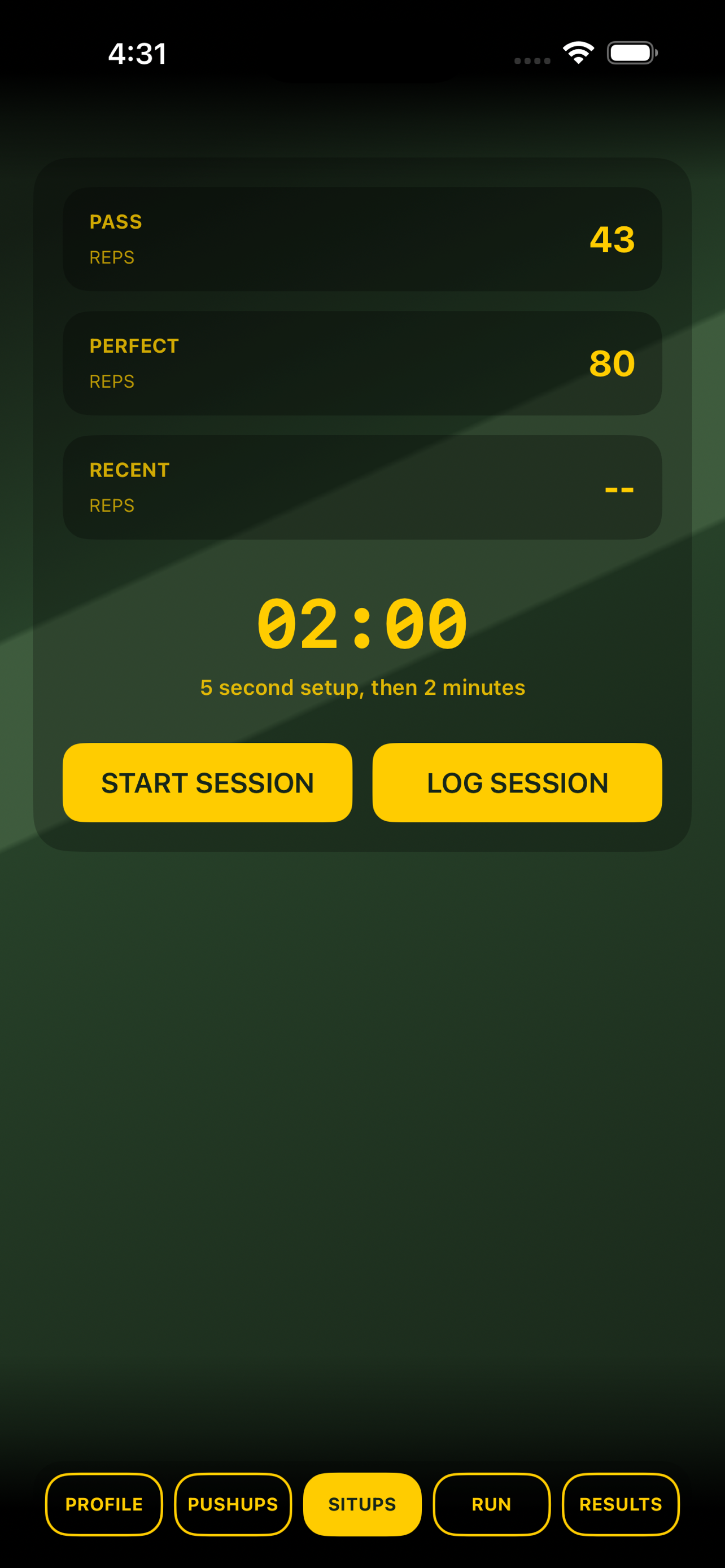Fighting Fit sit-up timer screenshot
