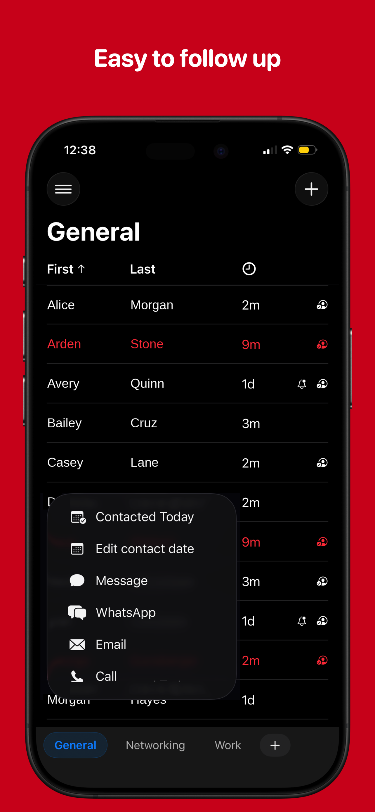 Rekall contact details screenshot