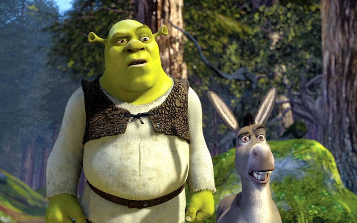 Shrek and Donkey in the forest